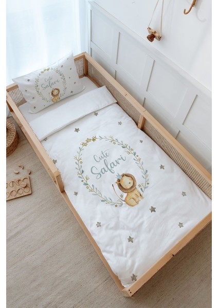 Montessori Nevresim Takımı (100 x 200) - For Baby Serisi - Aslanlı Çember