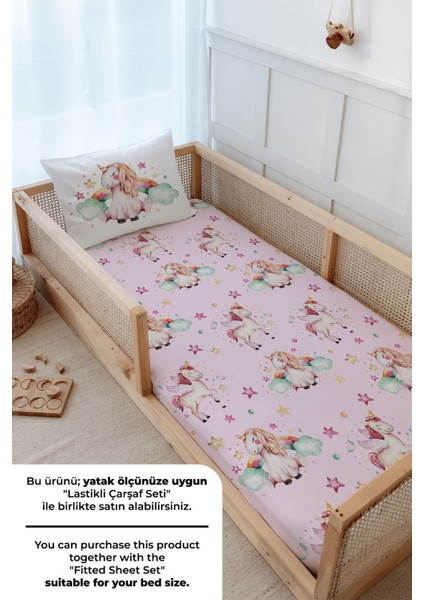 Montessori Nevresim Takımı (100 x 200) - For Baby Serisi - Gökkuşaklı Unicorn fırsatları