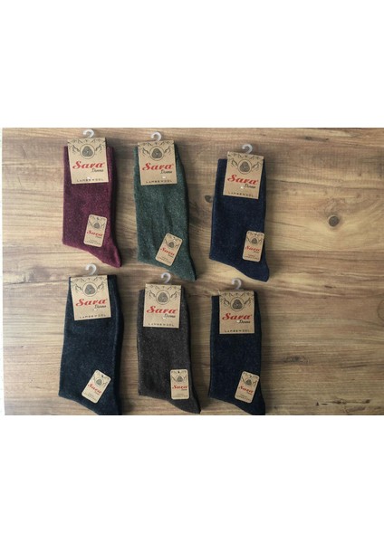 6 Çift Çok Renkli Kadın Yün ( Lambswool )Kışlık Çorap