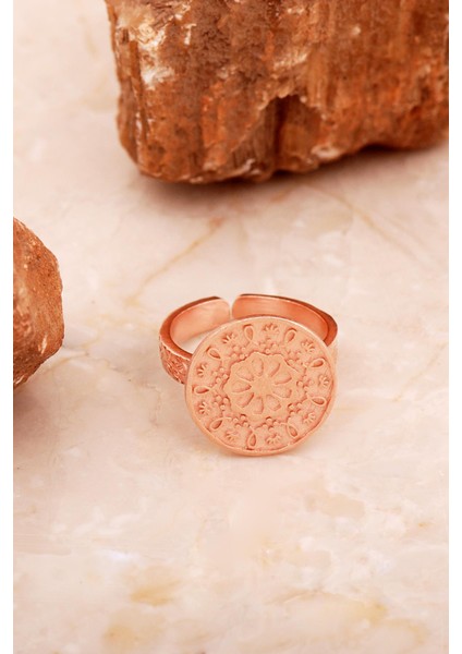 Anadolu Motifli Elişi Rose Gümüş Çiçek Yüzük 3769 modelleri