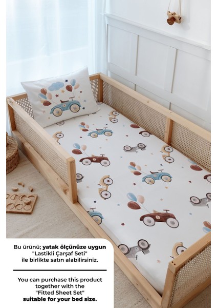 Montessori Nevresim Takımı (100 x 200) - For Baby Serisi - Balonlu Araba fırsatları