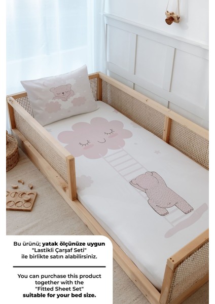 Montessori Nevresim Takımı (100 x 200) - Pure Baby Serisi - Buluta Tırmanan Ayıcık fırsatları