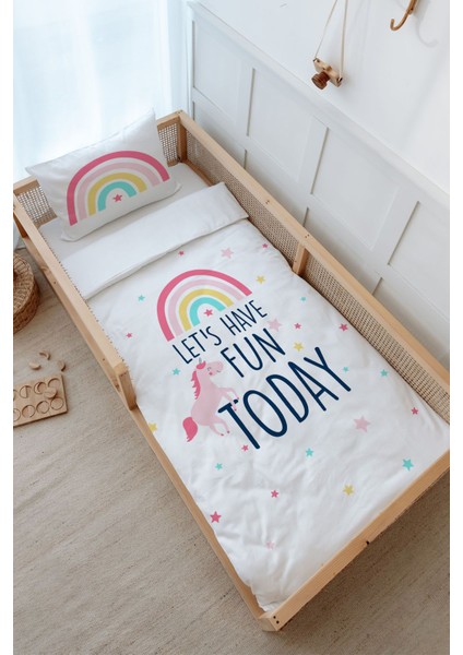 Montessori Nevresim Takımı (100 x 200) - Pure Baby Serisi - Unicorn Fun