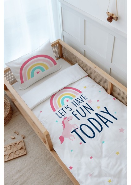 Montessori Nevresim Takımı (100 x 200) - Pure Baby Serisi - Unicorn Fun modelleri