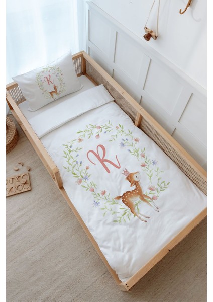 Montessori Nevresim Takımı (100 x 200) - Little Deer Series - R Harfi