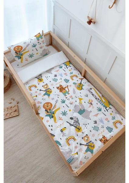 Montessori Nevresim Takımı (100 x 200) - Iconic Serisi - Hayvanlı Müzik Grubu