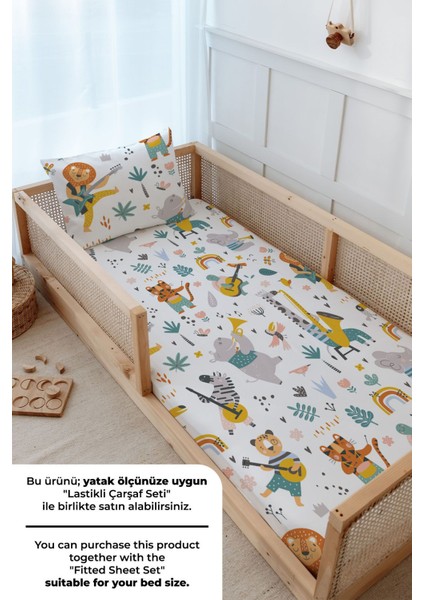 Montessori Nevresim Takımı (100 x 200) - Iconic Serisi - Hayvanlı Müzik Grubu fırsatları