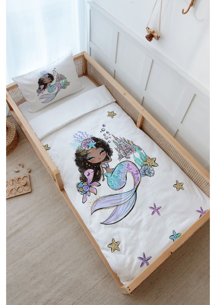 Montessori Nevresim Takımı (100 x 200) - Iconic Serisi - Brunette Mermaid