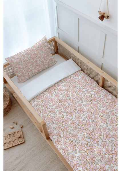 Montessori Nevresim Takımı (100 x 200) - Iconic Serisi - Pink Flowers modelleri
