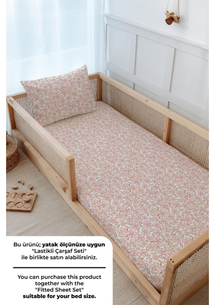 Montessori Nevresim Takımı (100 x 200) - Iconic Serisi - Pink Flowers fırsatları