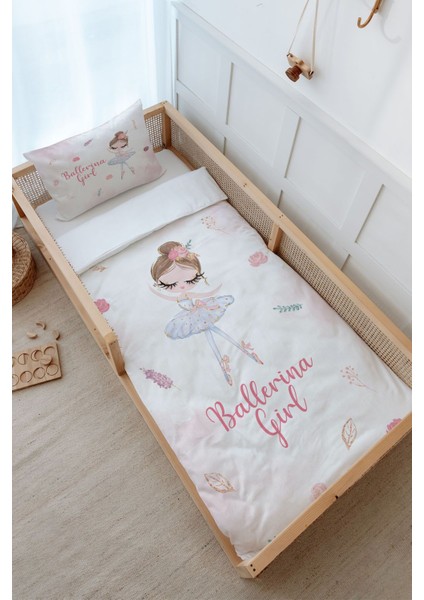Montessori Nevresim Takımı (100 x 200) - Iconic Serisi - Beyaz Tütülü Balerin