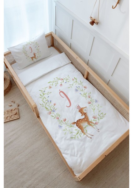 Montessori Nevresim Takımı (100 x 200) - Little Deer Series - I Harfi