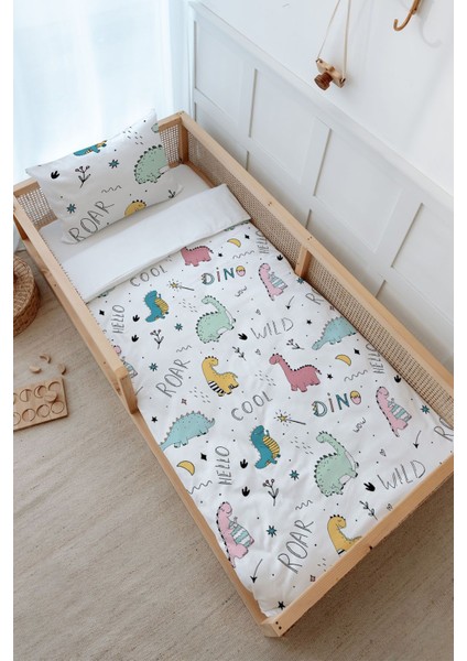 Montessori Nevresim Takımı (100 x 200) - Iconic Serisi - Şirin Dinazorlar