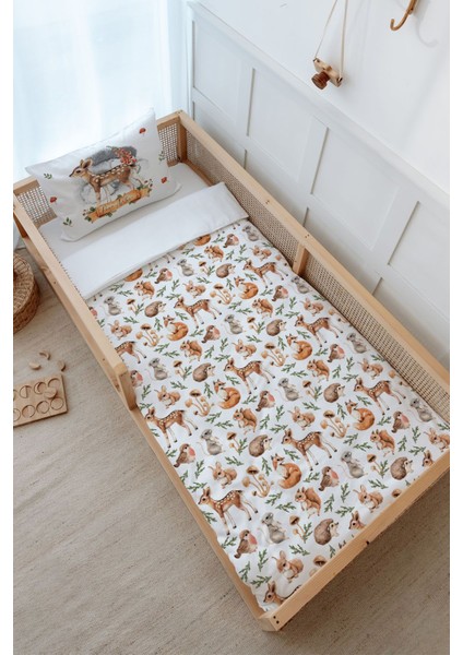 Montessori Nevresim Takımı (100 x 200) - Iconic Serisi - Sonbahar Orman Hayvanları