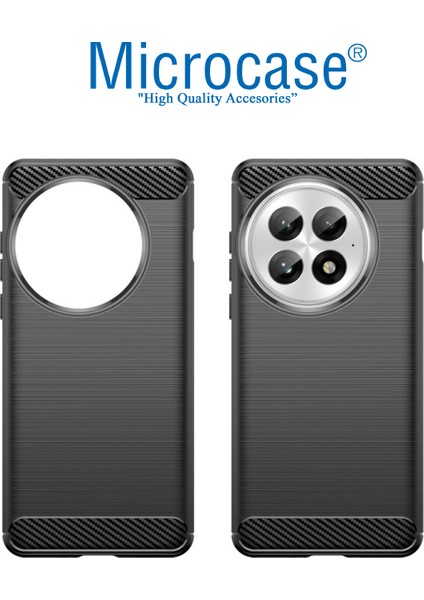 Oneplus 13 ile Uyumlu Brushed Carbon Fiber Silikon Kılıf - Siyah AL3332