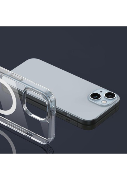 (Magsafe Kılıf ) Iphone 15 Uyumlu Magsafe Wireless Şeffaf Silikon Kılıf