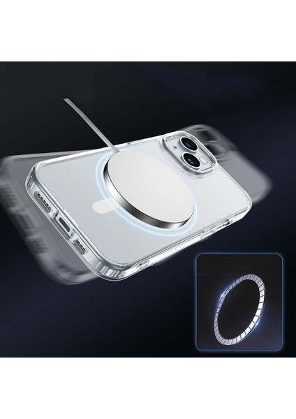 (Magsafe Kılıf ) Iphone 15 Uyumlu Magsafe Wireless Şeffaf Silikon Kılıf