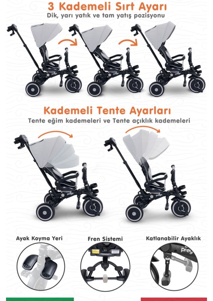 Happy Dino Plus 360° Dönebilen Koltuklu Tamamen Katlanabilir Çocuk Bisikleti