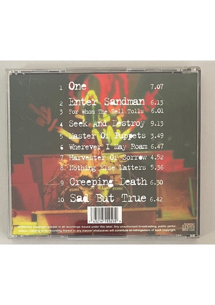 Metallica Live At WOODSTOCK94 CD (Orjnal Dönem Baskı Cd) fiyatları