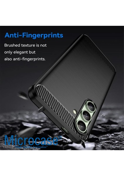 Samsung Galaxy S24 Fe ile Uyumlu Brushed Carbon Fiber Silikon Kılıf - Siyah AL3332 fırsatları
