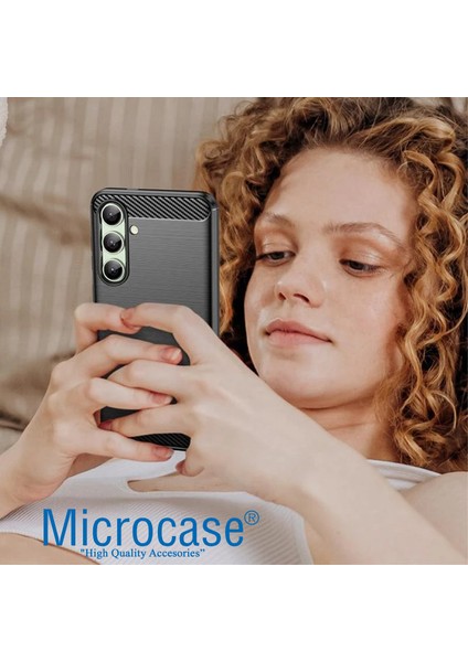 Samsung Galaxy S24 Fe ile Uyumlu Brushed Carbon Fiber Silikon Kılıf - Siyah AL3332 indirimleri