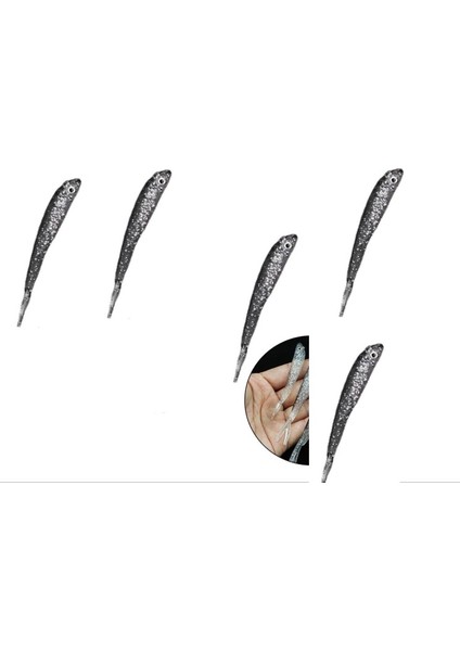 Bas Sazan Alabalık Balıkçılığı Için Gerçekçi Yüzme Yumuşak Yemi, Çatal Kuyruk Yemiyumuşak Balıkçılık Lures Silikon Yem 7cm 2g Balıkçılık Yapay Yumuşak Fly Balıkçılık Yem 5 Adet