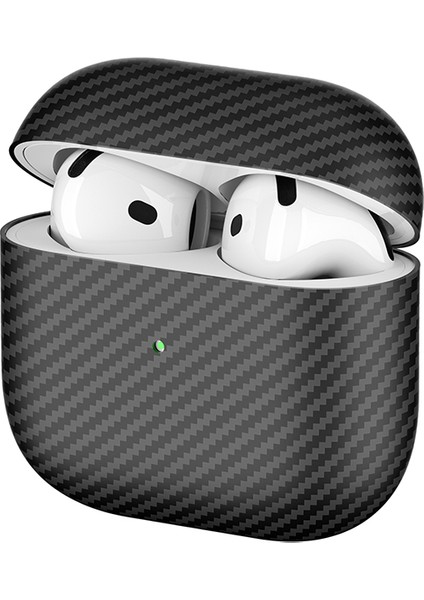Apple Airpods 4 Airbag 43 600D Karbon Fiber Kulaklık Kılıfı Siyah