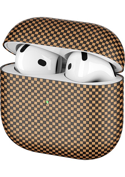 Apple Airpods 4 Airbag 43 600D Karbon Fiber Kulaklık Kılıfı Gold