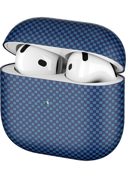 Apple Airpods 4 Airbag 43 600D Karbon Fiber Kulaklık Kılıfı Lacivert