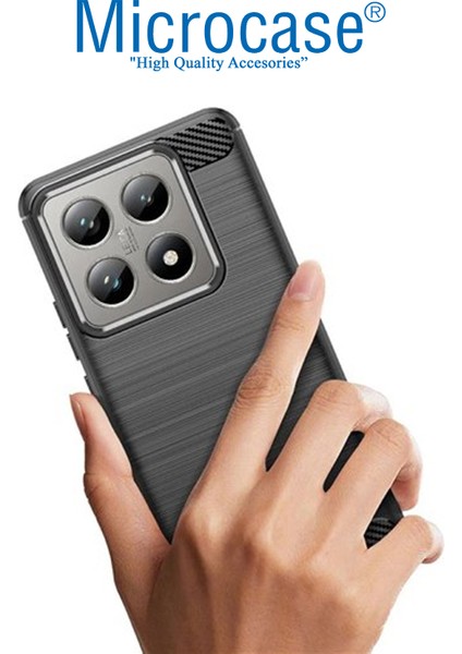 Xiaomi 14T ile Uyumlu Brushed Carbon Fiber Silikon Kılıf - Siyah AL3332 fiyatları