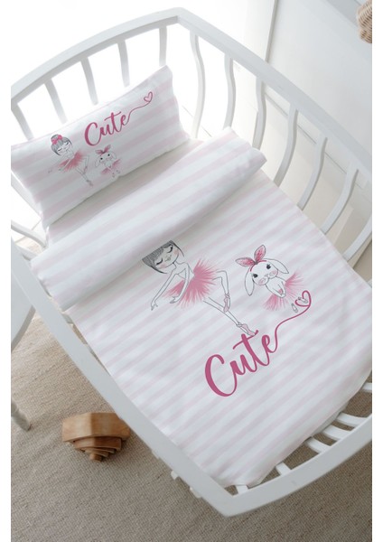 Park Yatak Nevresim Takımı (80 x 120) - For Baby Serisi - Balerin ve Tavşan ve Kız
