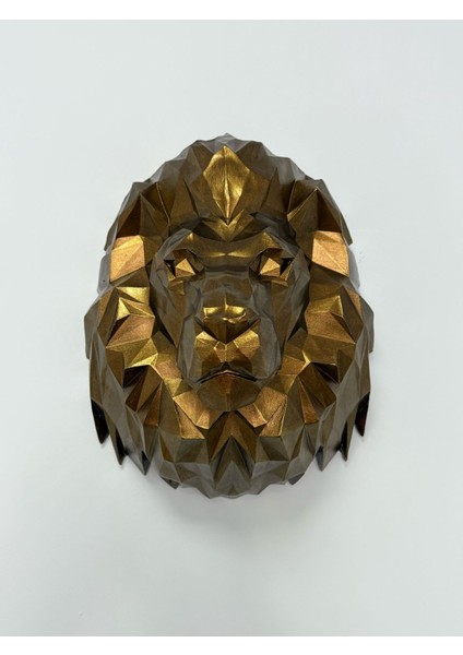 Mikkardesign Oksit Gold Polyester Modern Kübik Aslan Duvar Dekor