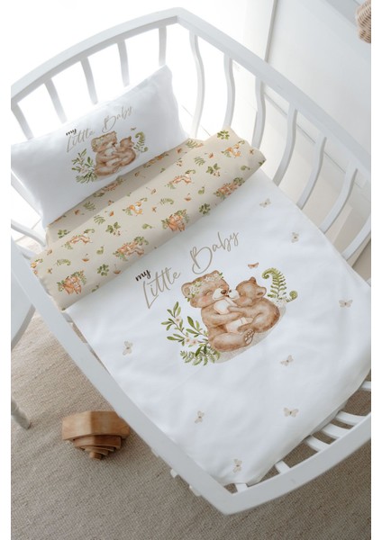 Park Yatak Nevresim Takımı (80 x 120) - For Baby Serisi - Mom And Baby Bear