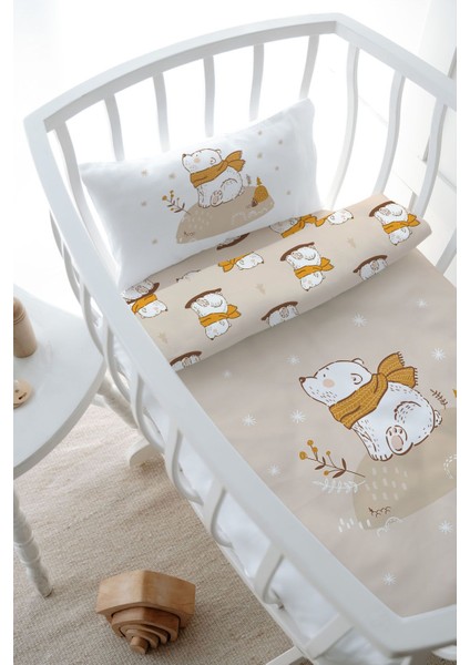 Park Yatak Nevresim Takımı (80 x 120) - For Baby Serisi - Kahverengi Atkılı Ayı fırsatları