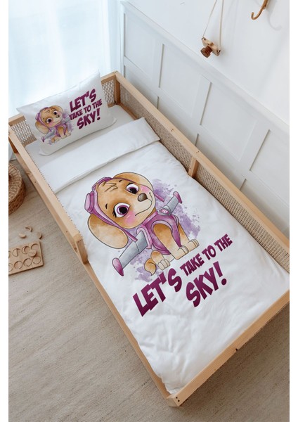 Montessori Nevresim Takımı (100 x 200) - Cartoon Serisi - Paw Patrol Skye