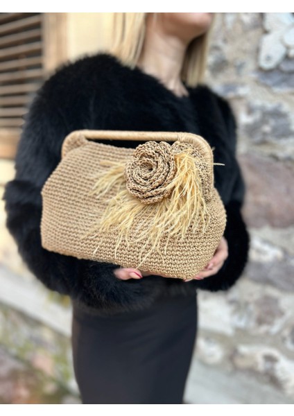 Gül Detaylı Hasır Handmade Çanta fiyatları