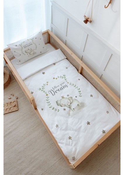 Montessori Nevresim Takımı (100 x 200) - For Baby Serisi - Damask Filli