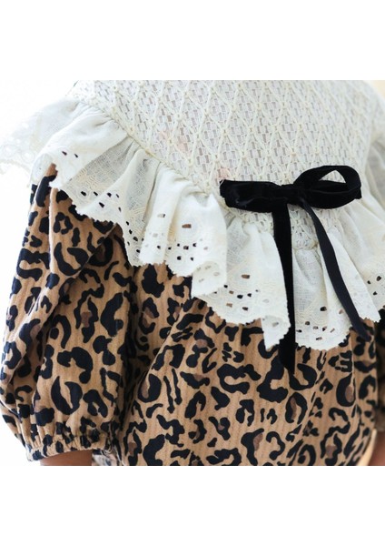 Stella Leopar Romper Tulum Bayramlık Özel Gün Kadife modelleri