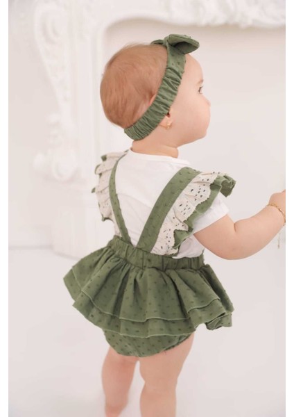 Leyal Bandanalı Fistolu Vintage Özelgün Kız Bebek Salopet Takım modelleri