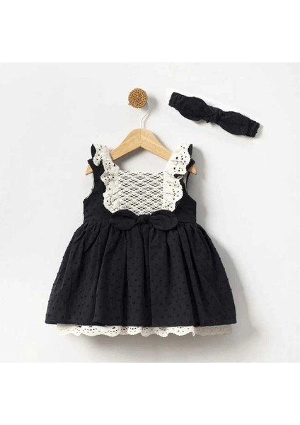 Lema Bandanalı Fistolu Vintage Özelgün Kız Bebek Elbise