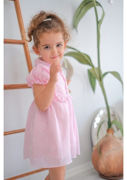 Kalp Detaylı Kız Çocuk Elbise modelleri