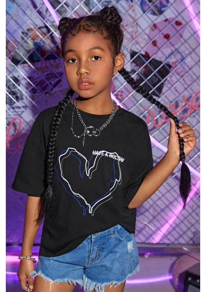 Only Trendwear Çocuk Heart Holiday Pamuklu Tshirt modelleri