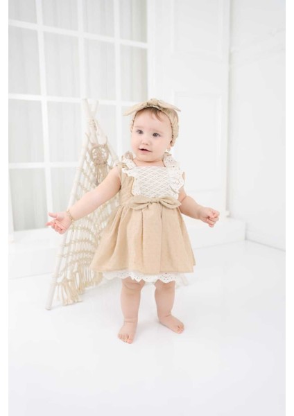 Lema Bandanalı Fistolu Vintage Özelgün Kız Bebek Elbise fiyatları