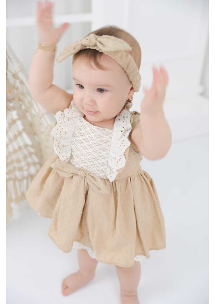Lema Bandanalı Fistolu Vintage Özelgün Kız Bebek Elbise fırsatları