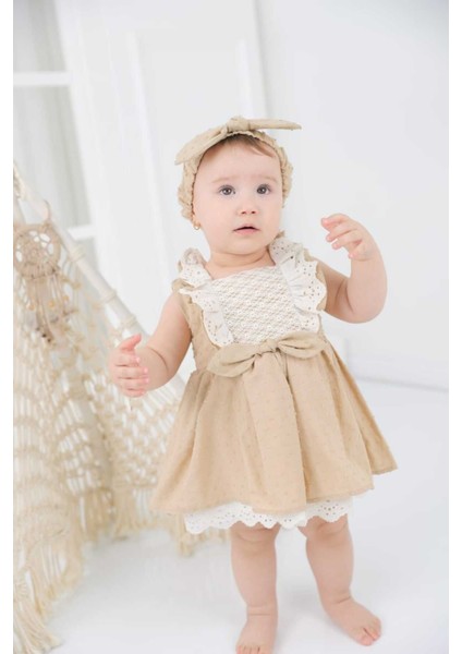 Lema Bandanalı Fistolu Vintage Özelgün Kız Bebek Elbise indirimleri