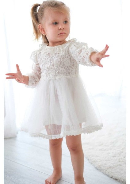 Cindy Güpür Detaylı Tütü Prenses Kız Çocuk Elbise fiyatları