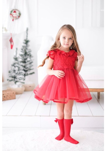 Lily Güpürlü Kabarık Özel Gün Doğumgünü Kız Çocuk Elbise