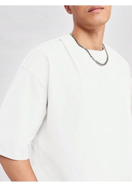 Basic Süprem T-Shirt - Beyaz Oversize Bisiklet Yaka Tişört modelleri