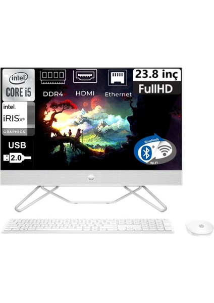 24-CB1017NT Intel Core I5 1235U 761F1EA-35 32GB 512GB Iris Xe Graphics Windows 10 Pro 23.8" All In One Bilgisayar