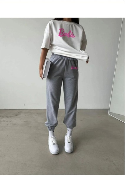 Barbie T-Shirt Eşofman Altı Jogger Alt Üst Eşofman Takımı Oversize